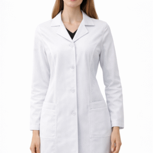 بالطو طبي نسائي أبيض ستايل رسمي بأزرار في الكم