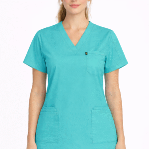 سكرب طبي قماش سترتش لون تركواز للنساء