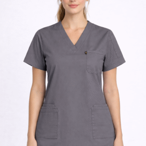 سكرب طبي قماش سترتش لون رصاصي للنساء